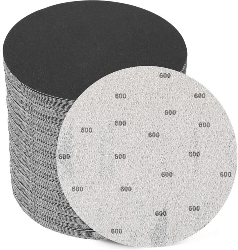 6 Zoll Schleifscheiben mit 600er Körnung, 25 Stück, Nass- und Trocken-Klett-Schleifpapier aus Siliziumkarbid für Exzente...