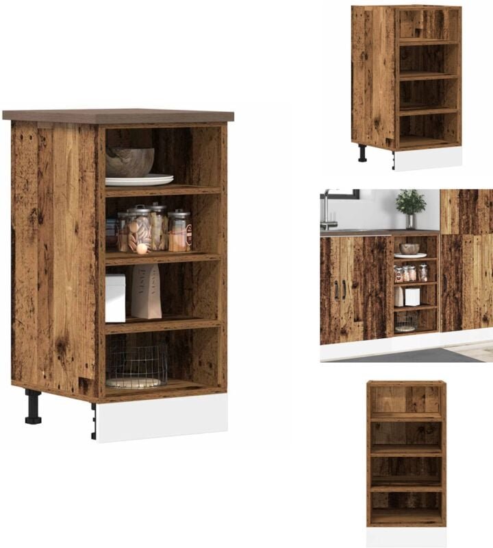 Unterschrank Altholz-Optik 40x44,5x81,5 cm Holzwerkstoff - Unterschrank - Unterschränke - Küchenschrank - Küchenmöbel