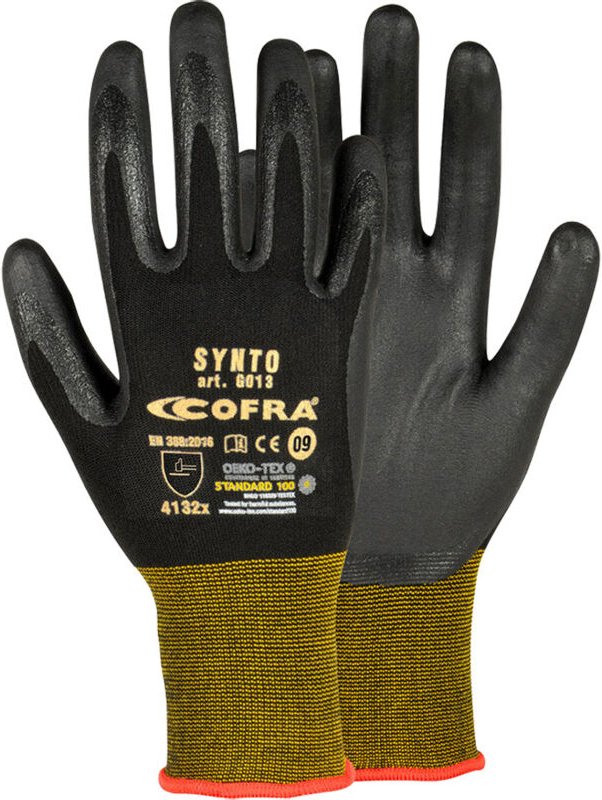 Synto Arbeitshandschuhe - 9 (l) - Schwarze - Cofra