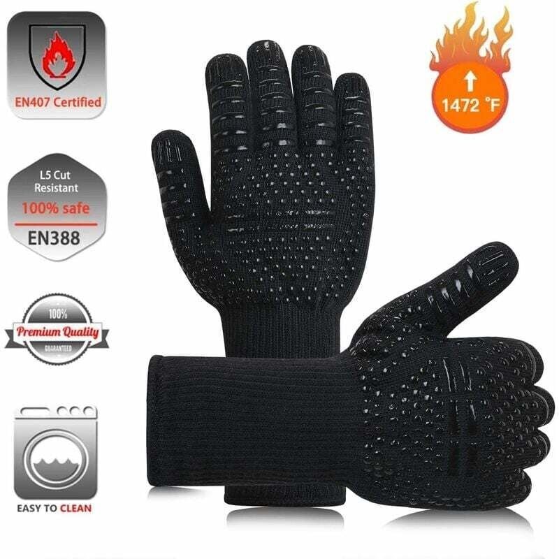 Thumbnail - Nr. 1 32 cm schwarze BBQ-Mikrowellen-Isolierhandschuhe, hitzebeständig