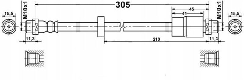Flexible Gummibremsschläuche AUDI A4 B6 - AUDI A4 B7 - Seat Exeo