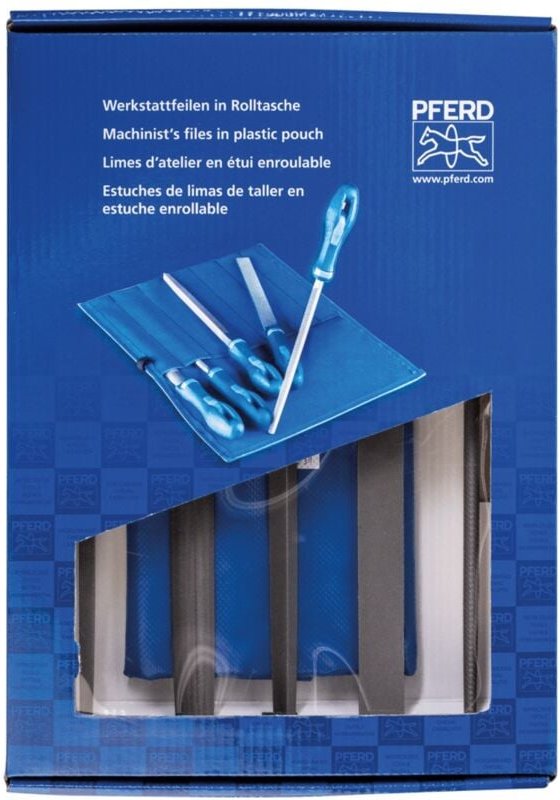 Werkstattfeilen-Set wru 5-tlg. in Rolltasche 250mm Hieb 2 universell zum Schruppen und Schlichten - Pferd