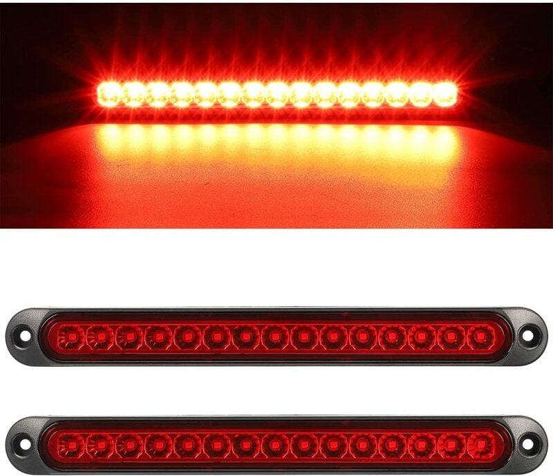 Thumbnail - 2 Stück Anhängerbrems-Rücklichtleiste 12–24 v, 15 LEDs, wasserdichte Rücklichter, Lauflichter, Identifikationslicht für ...
