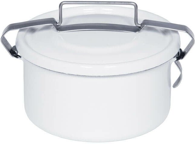 Thumbnail - Riess-kelomat - Riess Dichtungsdose Emaille Ø14 1Liter Deckel/Klemmverschluss Classic Weiss Induktion