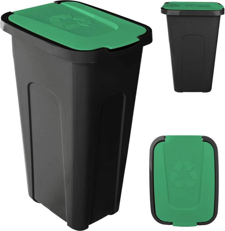 Thumbnail - Mülleimer Sorta 30L schwarz-grün 96 - Kadax