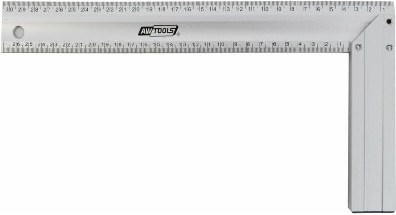 Thumbnail - AWTOOLS Aluminium-Winkel, Modell 250 mm, präzises und langlebiges Werkzeug, ideal für Tischlerarbeiten, genaues Anzeichn...