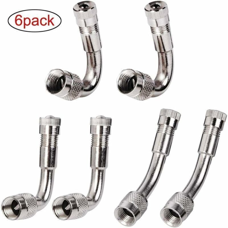 Thumbnail - 6 Pièces Pneu Valve Rallonge Va, Pneu Valve de Adaptateur, Air Pneu Valve Extension, Pneu Prolongateur Coude de Valve, p...