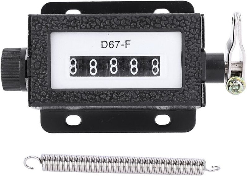 Mechanischer Zähler, 6-stelliger mechanischer Zähler, rücksetzbarer Rotationszähler, 0-999999 D67-F mumu