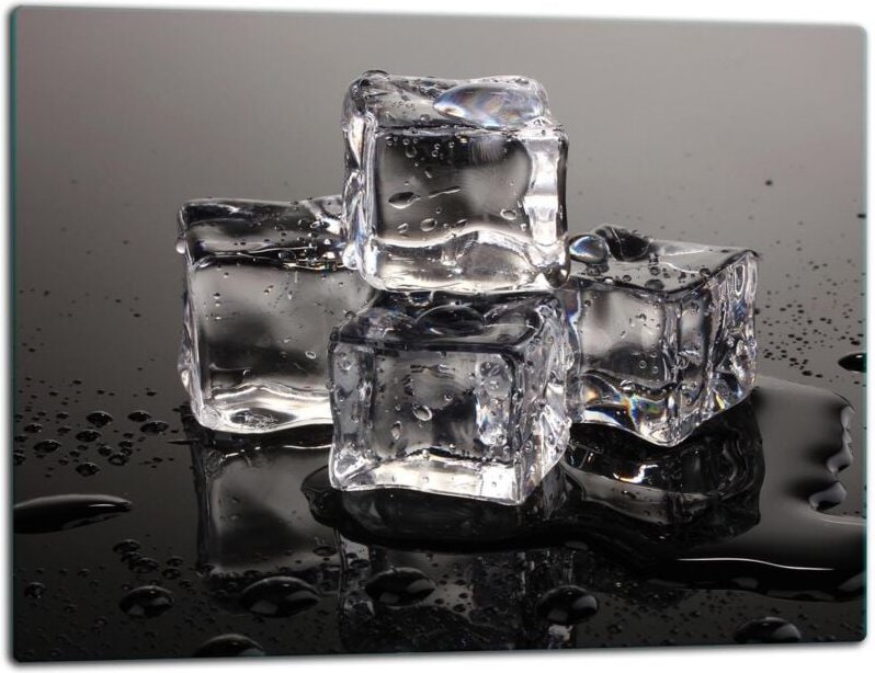 Glasschild Schneidebrett 52x40 Eisschwarzeis