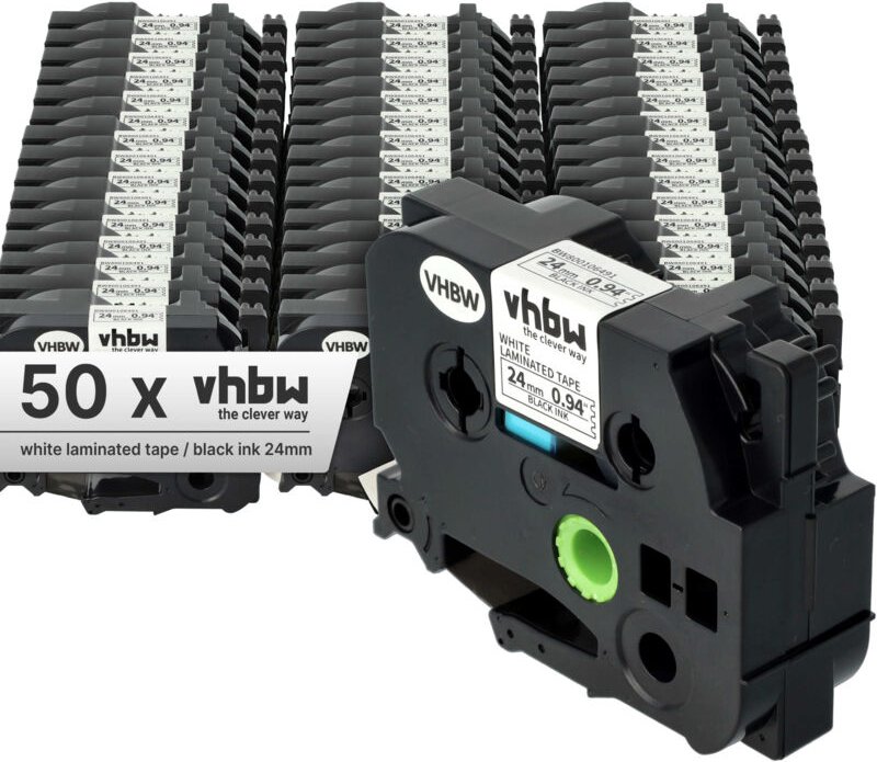 50x Schriftband-Kassette kompatibel mit Brother P-Touch 9500 pc, 9200 pc, 9400, 9200 dx, 9700 pc Etiketten-Drucker 8m x ...