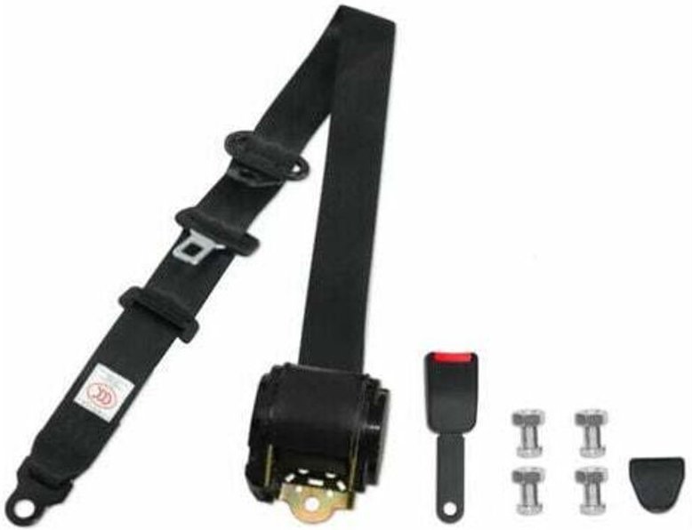 Stk. Universeller einziehbarer 3-Punkt-Sicherheitsgurt für Buswagen, Schwarz & 1 Stk