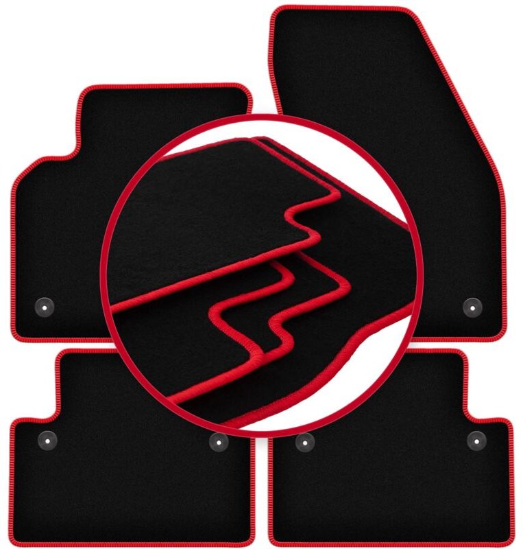 CARLUX-RED Auto-Fußmatten für: Volvo V50 Kombi (2004-2012)