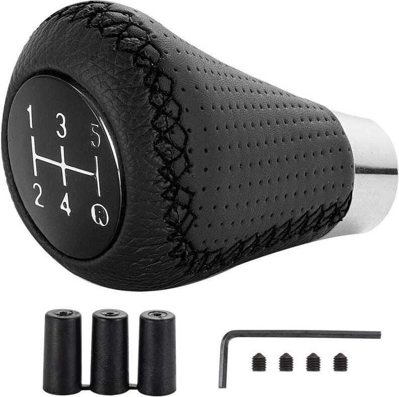 Trade Shop Traesio - Trade Shop - pomello leva cambio pelle universale by car 5 marce adattattattatori 8MM 10MM 12MM -