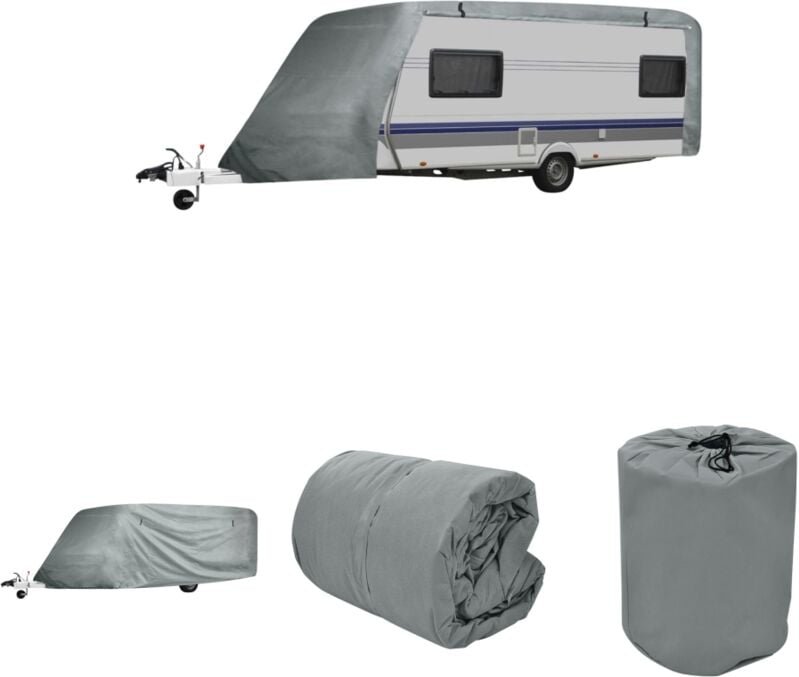 The Living Store Wohnwagen-Abdeckung Grau Gr. M - Kfz-Abdeckplanen