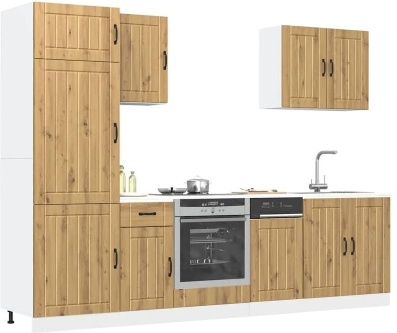 Vidaxl - 7-tlg. Küchenschrank-Set Lucca Artisan-Eiche Holzwerkstoff