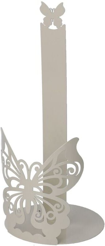 Thumbnail - Metall Schmetterling Creme Runder Türstopper ø15h33 cm