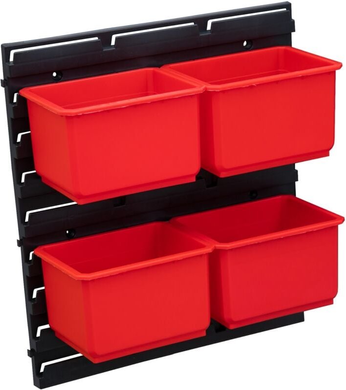 Qbrick System Container Set Nr. 1 Werkstattwand 39 x 35 cm mit 4 Behältern für System ONE und System TWO Koffer