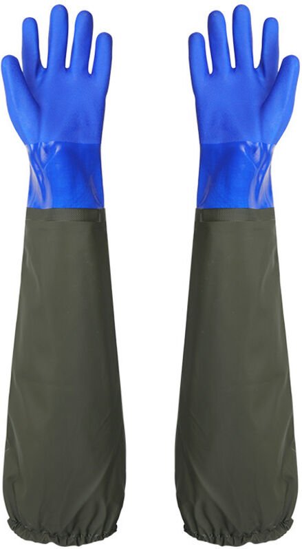 Gabrielle - Mattierte, wasserdichte, verlängerte Gummihandschuhe – 27 Zoll, beflocktes Futter, elastische Bündchen – für...