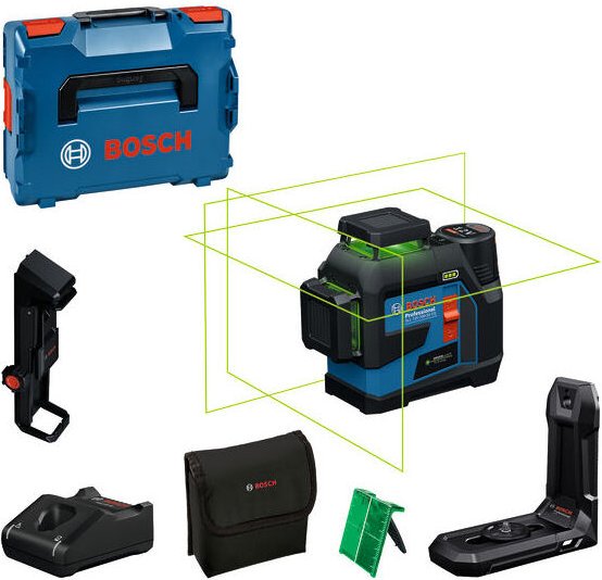 Bosch Linienlaser gll 12V-100-33 cg, incl. 1x Akku gba 2 Ah, Schnellladegerät, Zubehör, l-boxx