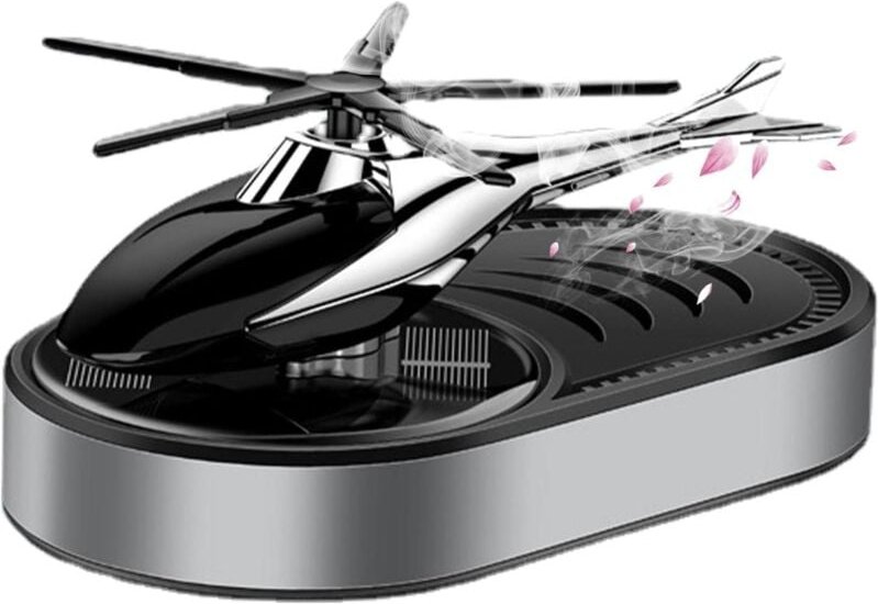 Solar-Auto-Lufterfrischer – Solarbetriebener, rotierender Aromatherapie-Diffusor im Hubschrauber-Design für ätherische Ö...