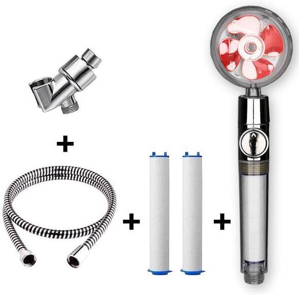 ZVD - High Pressure Propeller Shower Head,360° Swivel Shower Head.High Pressure Hand Shower,With 2 Filters and Pause Swi...