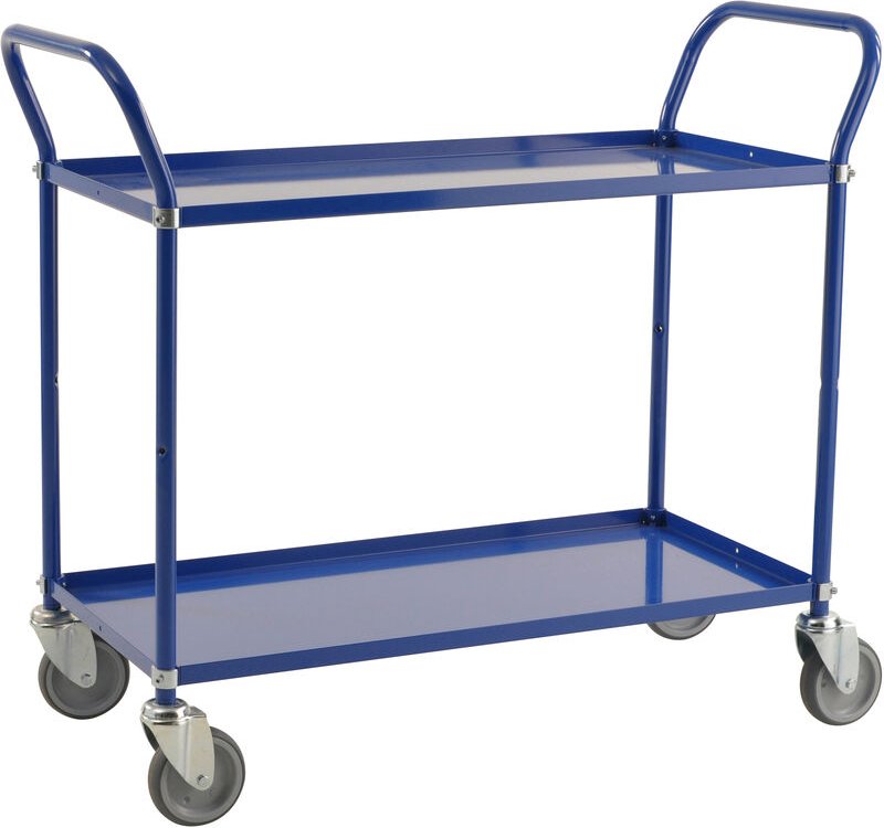 Kongamek Etagenwagen mit 2 Böden 900x440mm in Blau mit Bremse