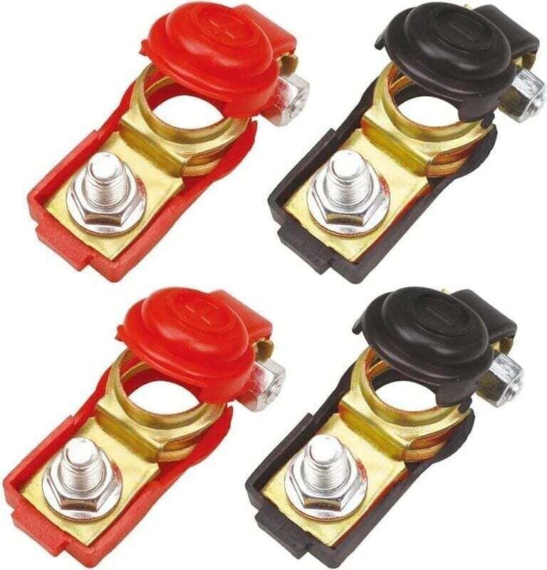 SNQ - Paar Autobatterie-Kabelklemmen, Batterie-Schnelltrennverbinder mit Kunststoffabdeckung für Auto, lkw, Transporter