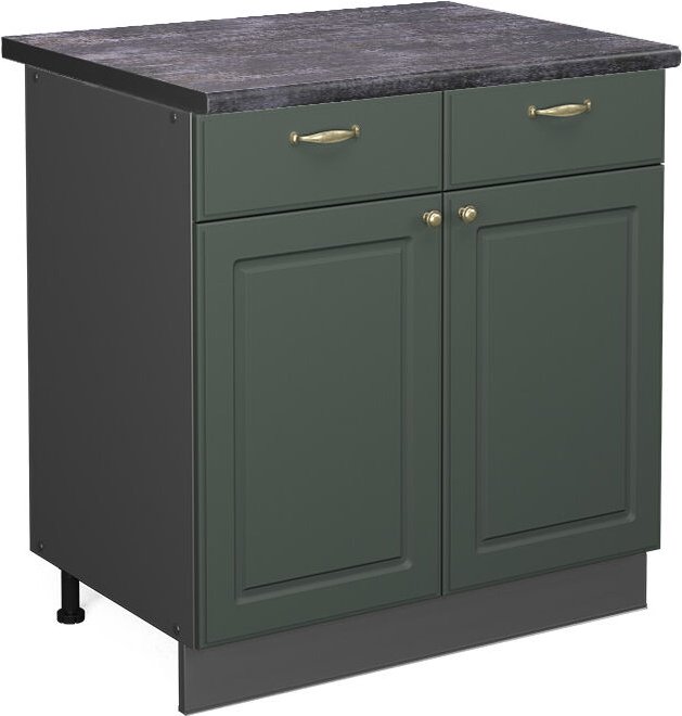 Thumbnail - Vicco - Küchenunterschrank Fame-Line, Grün-Gold Landhaus, 80 cm , ap Anthrazit