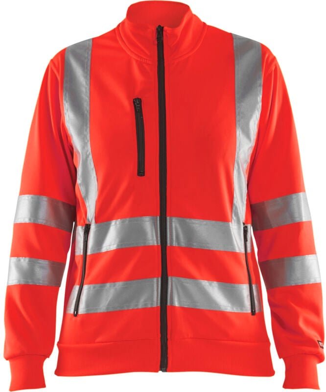 Hochsichtbarer Damen-Work-Sweatshirt mit Reißverschluss 3308 - Neonrot S