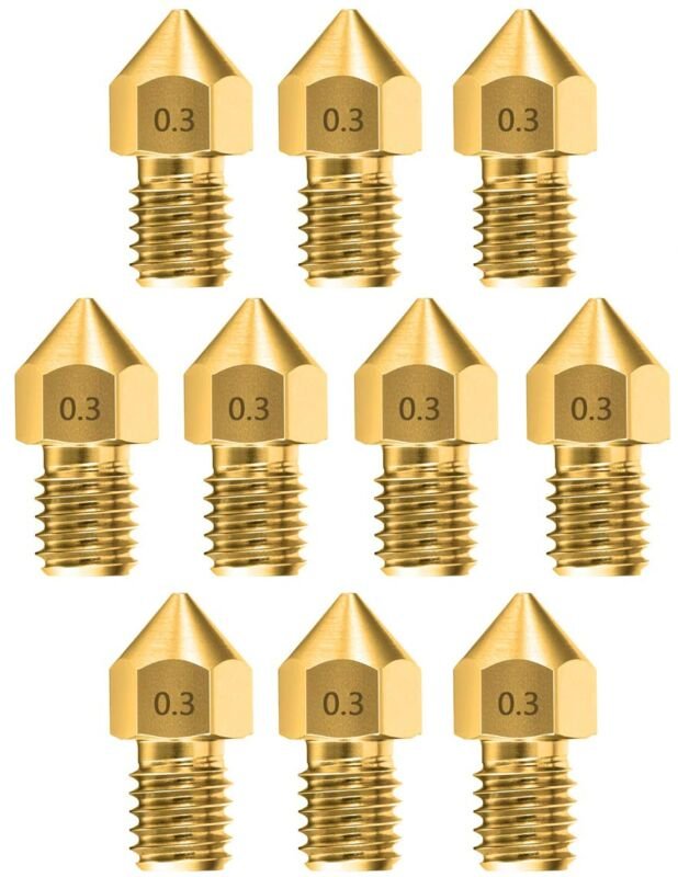 10 Stück 0,3 mm Extruder-3D-Druckerdüsen-Druckkopf für Makerbot Creality CR-10 Ender 3 und Ender 5