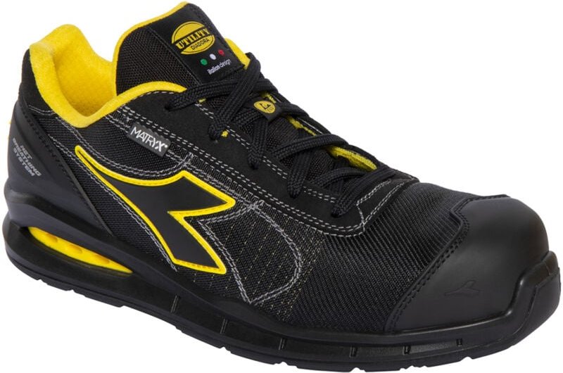 Run Net Airbox Matryx Master Low S3 src esd Sicherheitsschuhe - 47 eu - Schwarz / Gelb - Diadora