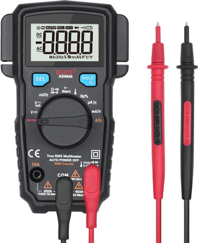 Tragbarer Multitester, 6000 Conuts TRMS Digitalmultimeter Auto Range DMM Dual Slot TRMS Voltmeter Ohmmeter Amperemeter D...