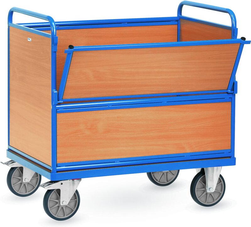 Fetra Holzkastenwagen mit Wänden und Boden aus Holz 1200x800