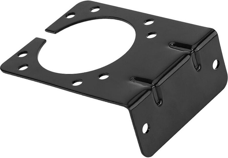 Montagehalterung für Steckverbinder, schwarze Metallhalterung für 7-poligen Wohnwagen-Anhängerstecker