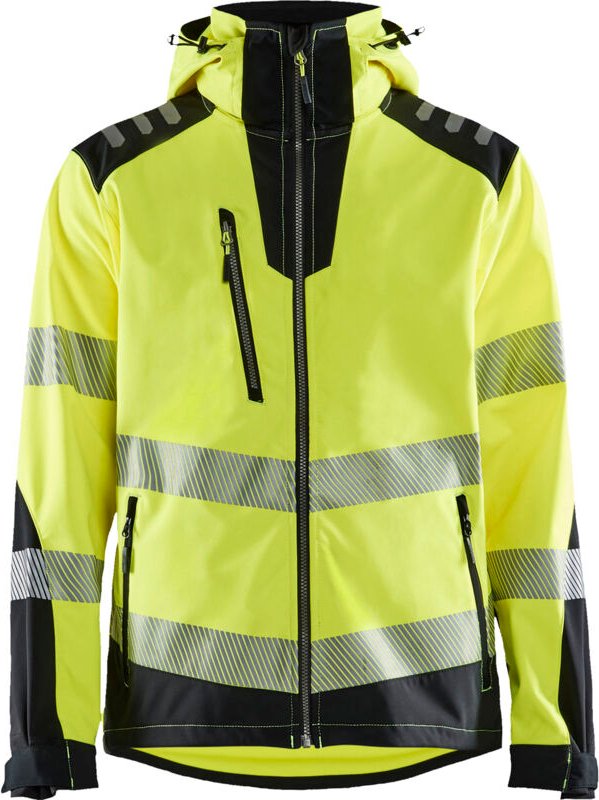 Arbeits-Softshelljacke Hochsichtbarkeit 4491 - Neon Gelb/Schwarz M