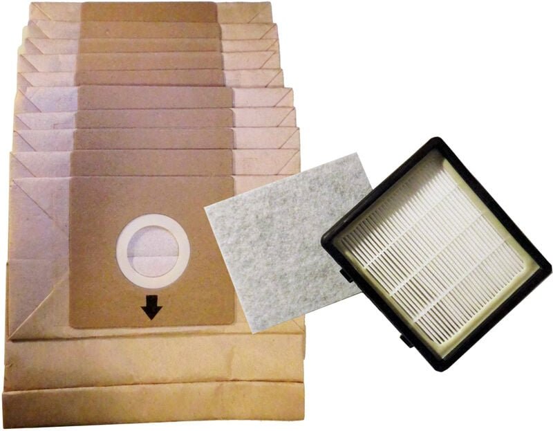 10er Pack Staubsaugerbeutel + Motorfilter-Set zu Staubsauger DO7283S / DO7284S