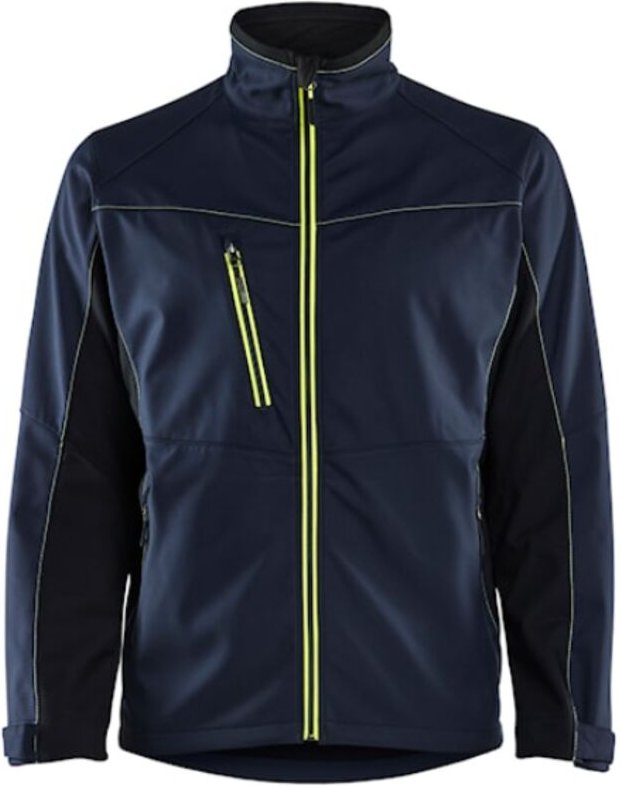 Arbeitssoftshelljacke 4950 - Dunkelblau/Neongelb 4XL