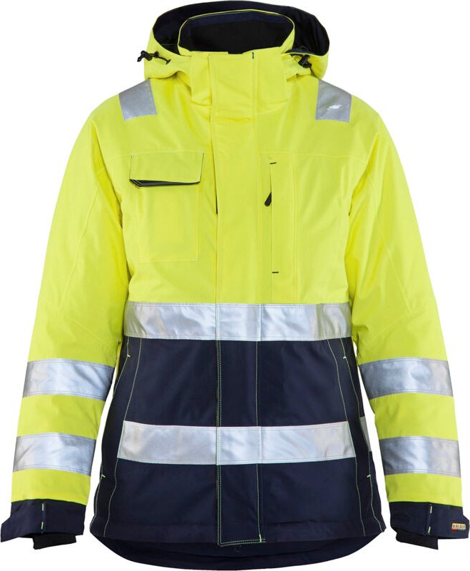 Arbeitsjacke mit Futter, hohe Sichtbarkeit, Damen 4872 – Neon Gelb/Navy XXL