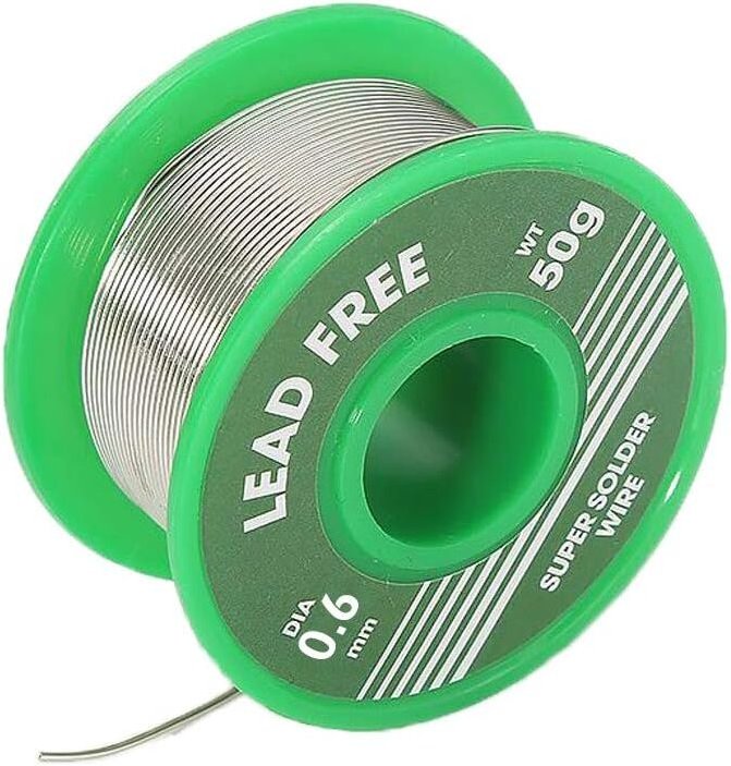 Dolaso - Lötdraht, 1 Rolle, 0,6 mm, bleifreier Lötdraht mit Kolophoniumkern, Sn99,3 Cu0,7, Lötdraht für elektrisches Löt...