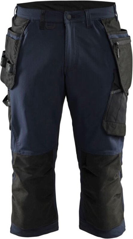 Arbeits-Pantacourt aus dehnbarem Handwerkerstoff 4D 1521 – Marine/Schwarz XS – FR(38) – SE(C44) – Standards