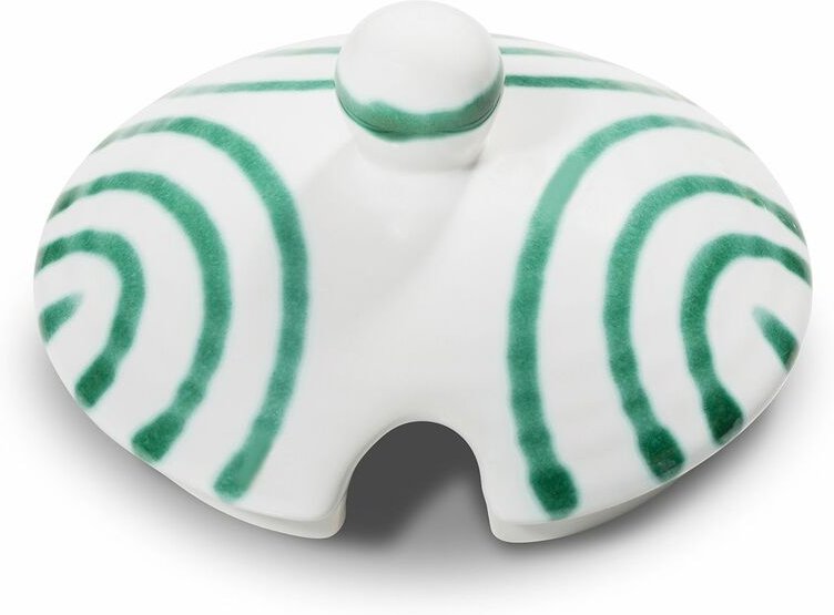 Gmundner Keramik - Grüngeflammt, Oberteil Zuckerdose mit Ausschnitt