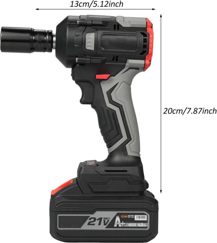 21V schnur loser Schlags ch rauber max Drehmoment 350N.m, bürstenloser Fahrer 1/2 Zoll, Haushalts elektrisch mit 4,0 Ah ...