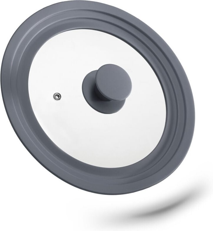 Relaxdays - 2 x Topfdeckel universal, flexibler Glasdeckel mit Silikonrand & Dampfloch, Töpfe & Pfannen mit ø 20-24cm, g...