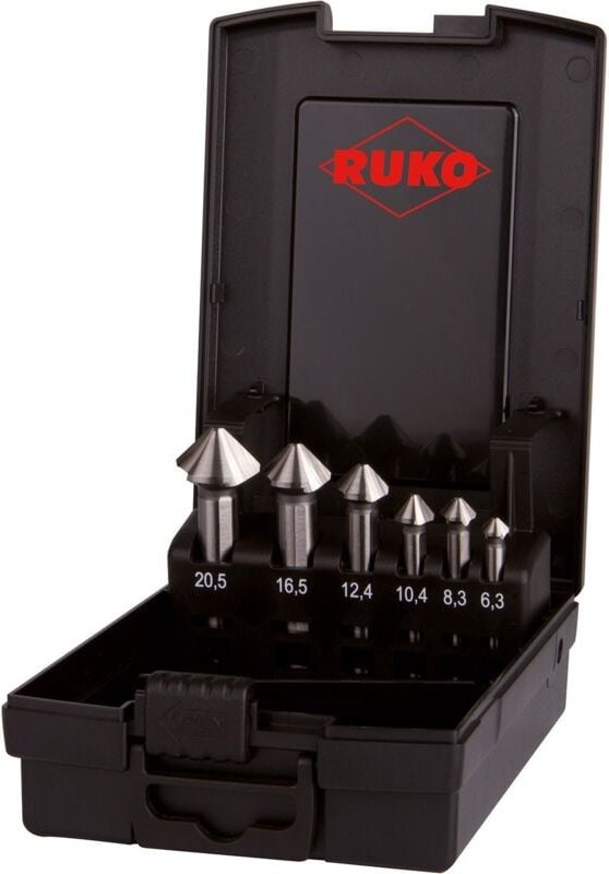 Ultimatecut Kegel- und Entgratsenker-Satz 3S HSSE-Co 5 din 335 Form c 90° in Kunststoffkassette 6 teilig - 102790ERO - R...