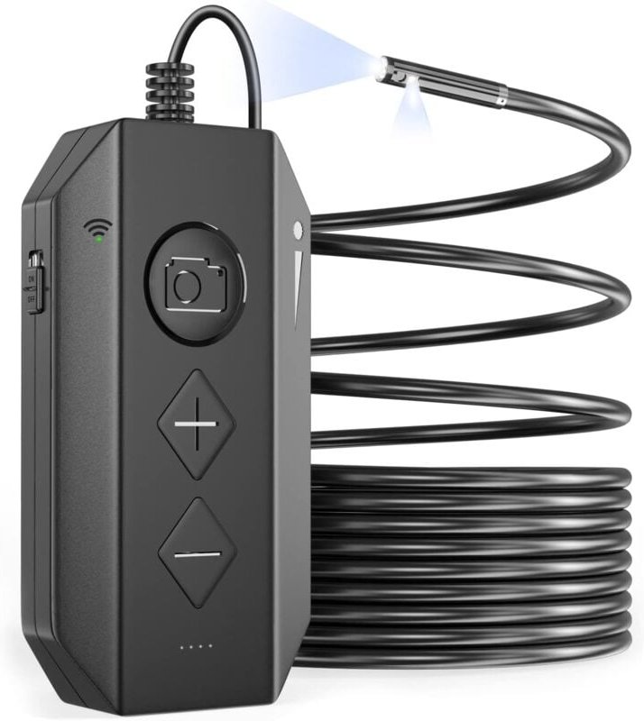 Ersandy - WiFi-Endoskop mit zwei Linsen, 1080P hd Dual-Kamera-Endoskop-Inspektionskamera mit 6 einstellbaren LEDs, wasse...