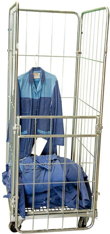 Rollcontainer 500 kg – 3 Seiten und 1 klappbare Front – Maße 720 x 800 x 1800 mm - 885006618