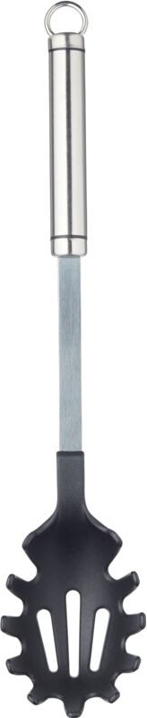 KitchenCraft Professional - Spaghetti Servierlöffel, Nylon Anti-Stick Kopf, Edelstahl, Silber & Schwarz, 35 cm