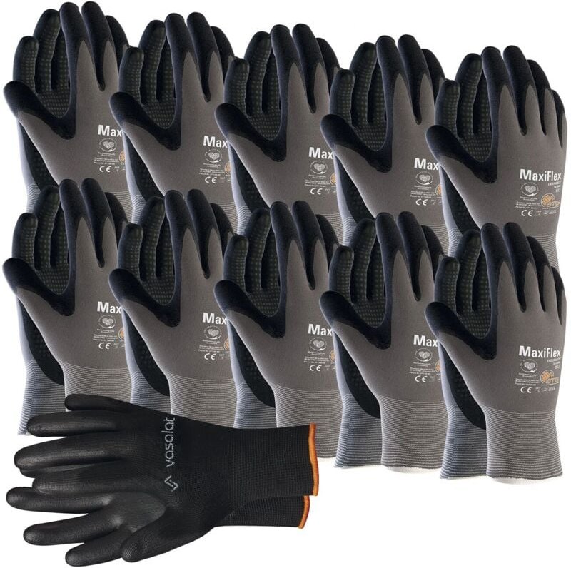 Maxiflex Handschuhe Größe 9 Endurance 10 Paar - Arbeitshandschuhe mit Noppen für Herren und Damen - Montagehandschuhe mi...