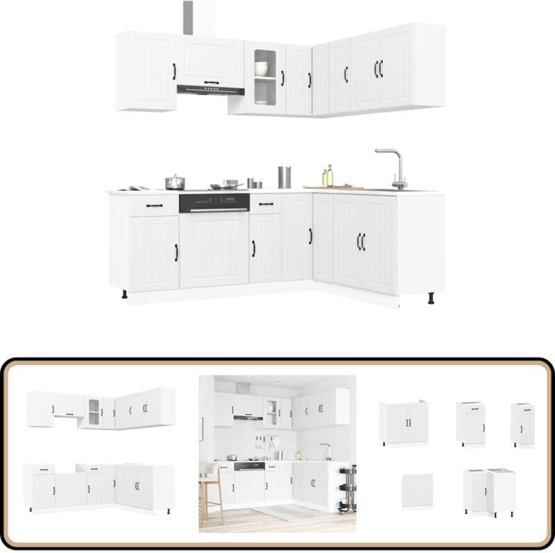 11-tlg. Küchenschrank-Set Lucca Weiß Holzwerkstoff - Vidaxl