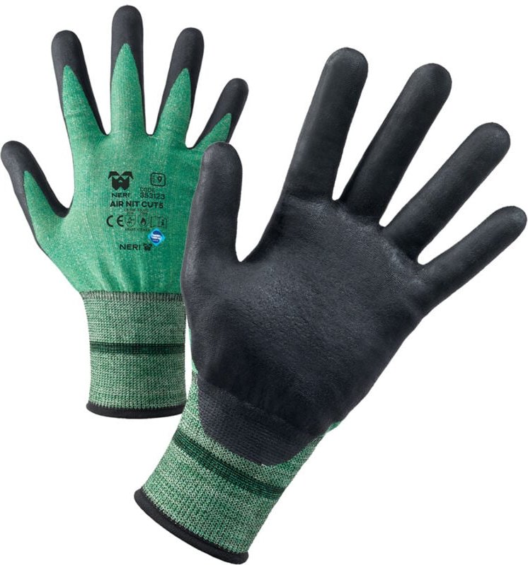 Neri - Air Nit Cut5 Schnittschutzhandschuhe - 8 (m) - Schwarz / Grün